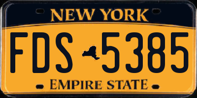 NY license plate FDS5385
