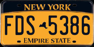 NY license plate FDS5386