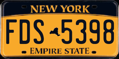 NY license plate FDS5398