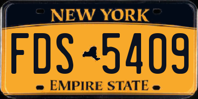 NY license plate FDS5409