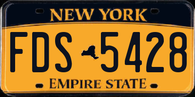 NY license plate FDS5428