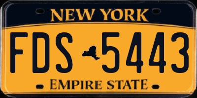 NY license plate FDS5443