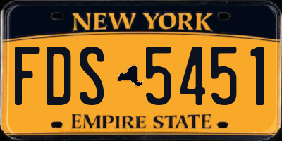 NY license plate FDS5451