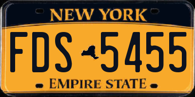 NY license plate FDS5455