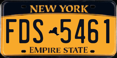 NY license plate FDS5461