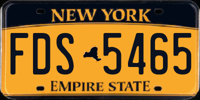NY license plate FDS5465
