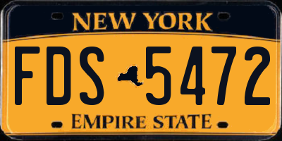 NY license plate FDS5472