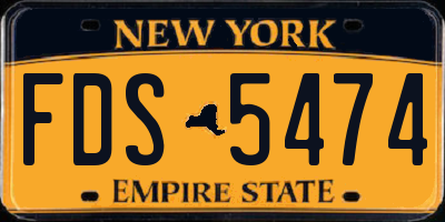 NY license plate FDS5474
