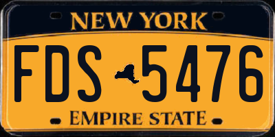 NY license plate FDS5476