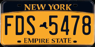 NY license plate FDS5478