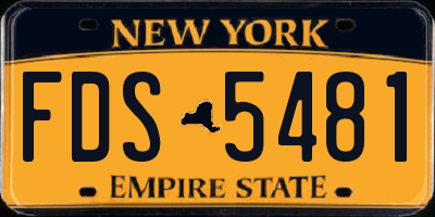 NY license plate FDS5481