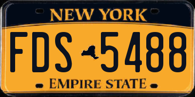 NY license plate FDS5488