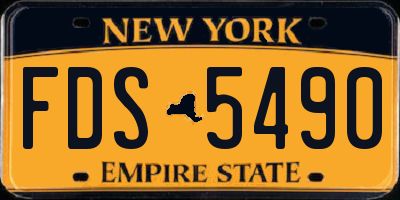 NY license plate FDS5490