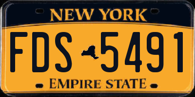 NY license plate FDS5491
