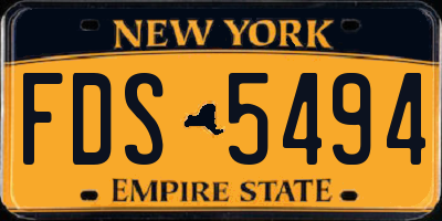 NY license plate FDS5494