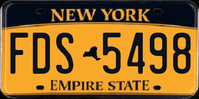 NY license plate FDS5498
