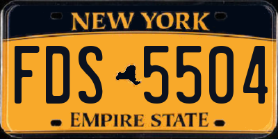 NY license plate FDS5504