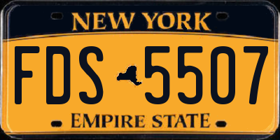 NY license plate FDS5507