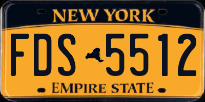NY license plate FDS5512