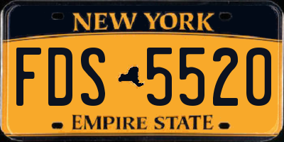 NY license plate FDS5520