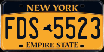 NY license plate FDS5523