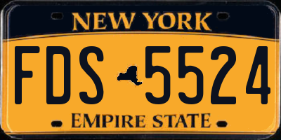 NY license plate FDS5524