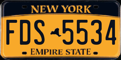 NY license plate FDS5534