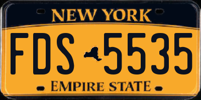 NY license plate FDS5535