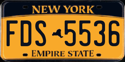 NY license plate FDS5536
