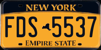NY license plate FDS5537