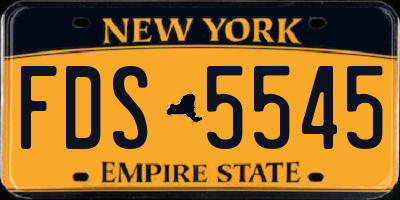 NY license plate FDS5545