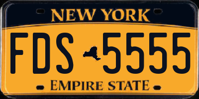 NY license plate FDS5555