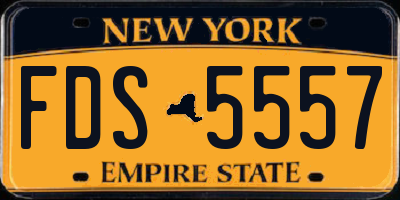 NY license plate FDS5557
