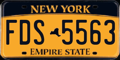 NY license plate FDS5563