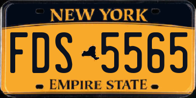 NY license plate FDS5565