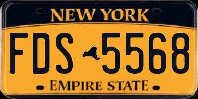 NY license plate FDS5568