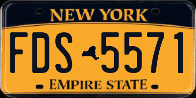 NY license plate FDS5571