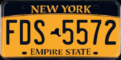 NY license plate FDS5572