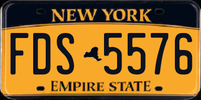 NY license plate FDS5576
