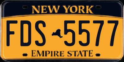 NY license plate FDS5577