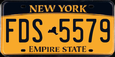 NY license plate FDS5579