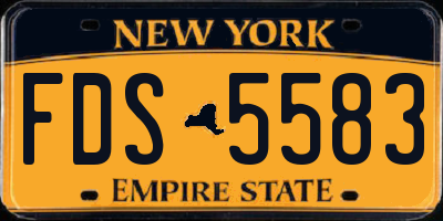 NY license plate FDS5583