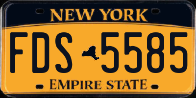 NY license plate FDS5585