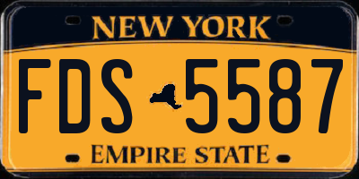 NY license plate FDS5587