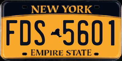 NY license plate FDS5601