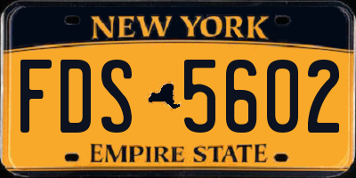 NY license plate FDS5602