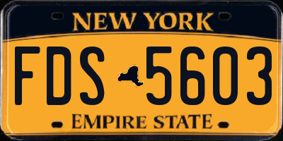 NY license plate FDS5603