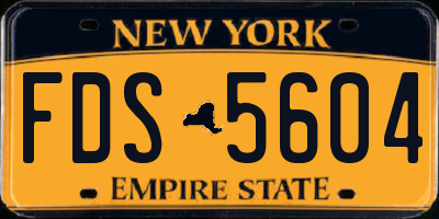NY license plate FDS5604