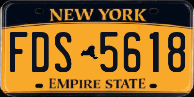 NY license plate FDS5618