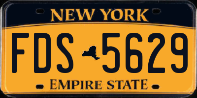 NY license plate FDS5629